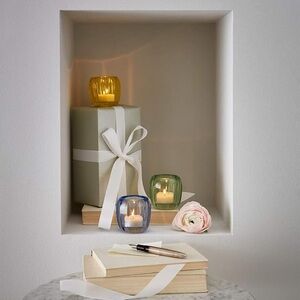 Villeroy & Boch Colored DeLight Green Crystal Tealight Candle Holder Set of 4